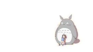 Minimalist Totoro Urban Art Wallpaper
