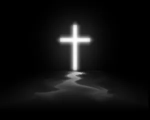 Minimalist White Beautiful Cross Light Wallpaper