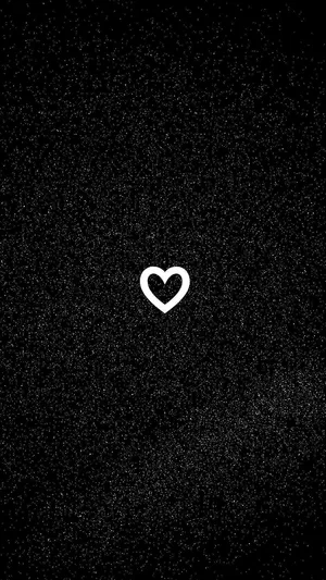 Minimalist White Black Heart Iphone Wallpaper