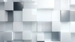 Minimalist White Cubes Wallpaper