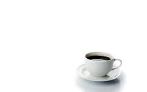 Minimalist White Cupof Tea Wallpaper