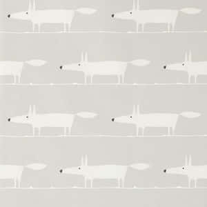 Minimalist White Dog Pattern Wallpaper