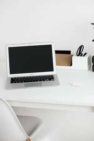 Minimalist White Office Setup.jpg Wallpaper
