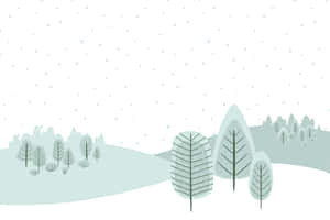 Minimalist Winter Landscape Art Wallpaper