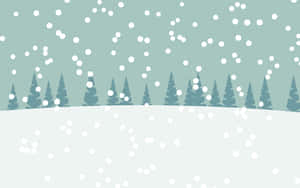 Minimalist Winter Landscape Art Wallpaper