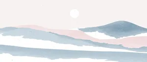 Minimalist Winter Mountain Landscape Wallpaper