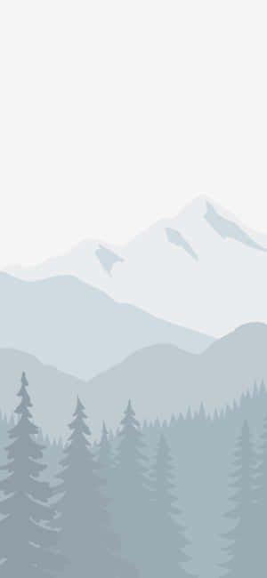 Minimalist_ Winter_ Mountain_ Scene Wallpaper