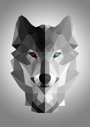 Minimalist Wolf Artwork Wallpaper
