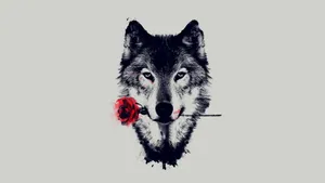 Minimalist Wolf Artwork Wallpaper