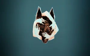 Minimalist Wolf In Nature Wallpaper