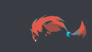 Minimalist Zoroark On Dark Gray Background Wallpaper