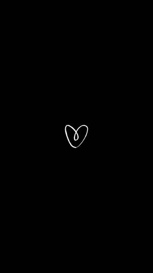 Minimalistic Black Heart Aesthetic Wallpaper