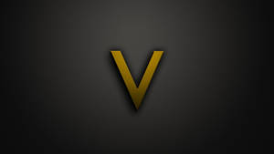 Minimalistic Gold Letter V Wallpaper