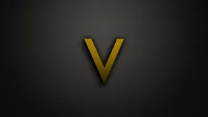 Minimalistic Gold Letter V Wallpaper