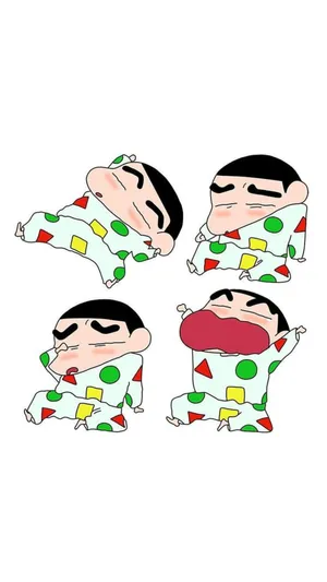 Minimalistic Sleepy Shinchan Aesthetic Wallpaper