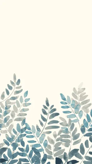 Minimalistic Watercolor Fern Art Wallpaper