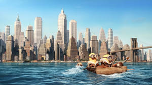 Minions In New York Wallpaper