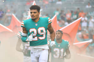 Minkah Fitzpatrick Miami Dolphins Without Helmet Wallpaper