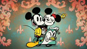 Minnie And Mickey Mouse Disney Drawing Wallpaper