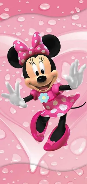 Minnie Mouse Looking Adorable In Her Signature Pink Bow. Wallpaper