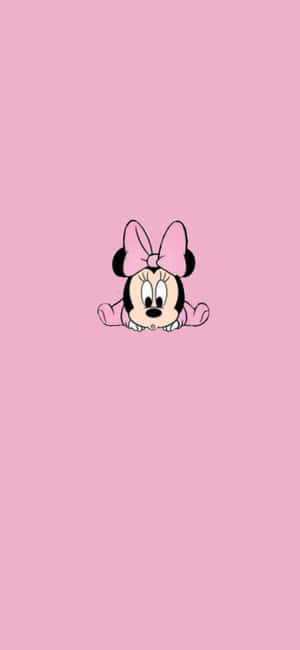 Minnie Mouse On A Pink Background Wallpaper