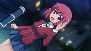 Minori Kushieda Smiling In A Summer Scene Wallpaper