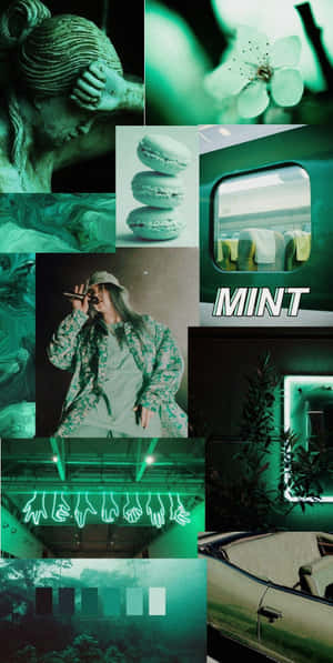 Mint Aesthetic Collage Wallpaper