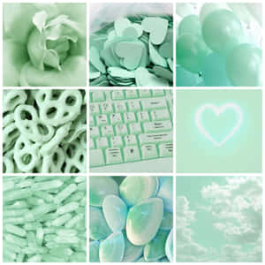 Mint Aesthetic Collage Wallpaper