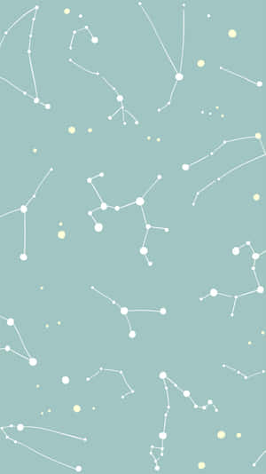 Mint Constellation Pattern Wallpaper