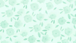 Mint Floral Pattern Background Wallpaper