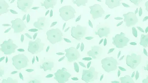 Mint Floral Pattern Background Wallpaper
