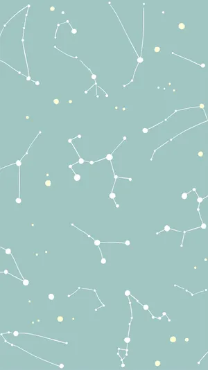 Mint Green Aesthetic Constellation Wallpaper