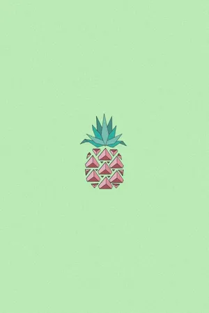 Mint Green Aesthetic Pink Pineapple Wallpaper