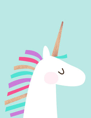 Mint Green Rainbow Unicorn Wallpaper