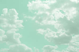 Mint Sky Clouds Aesthetic Wallpaper