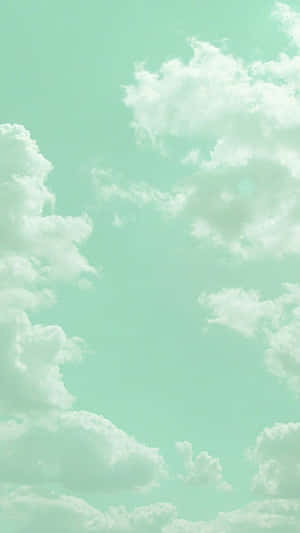 Mint Sky Clouds Aesthetic.jpg Wallpaper