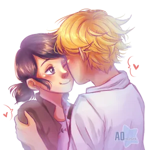 Miraculous Ladybug And Cat Noir - Marinette And Adrien Wallpaper