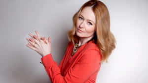 Miranda Otto Red Dress Portrait Wallpaper