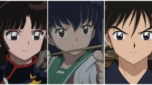 Miroku In Action With Mystical Powers Wallpaper