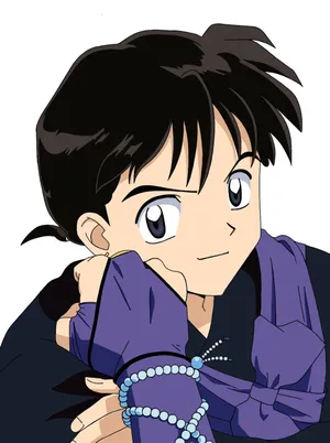Miroku, The Wise Monk From Inuyasha Anime Series, Standing Tall Against A Captivating Sky. Wallpaper