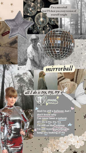 Mirrorball Folklore Aesthetic Collage Wallpaper