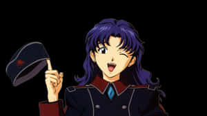 Misato Katsuragi Commanding Attention Wallpaper