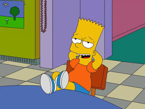 Mischievous Cartoon Bart Simpson Wallpaper