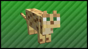 Mischievous Ocelot Exploring A Vibrant Minecraft World Wallpaper