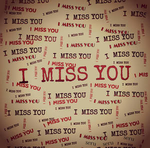 Missing You Lettering Pattern Wallpaper