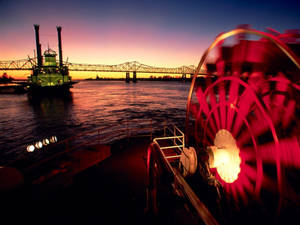 Mississippi River Steamboat Wallpaper