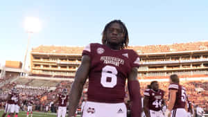 Mississippi State Football Player Number6 Wallpaper