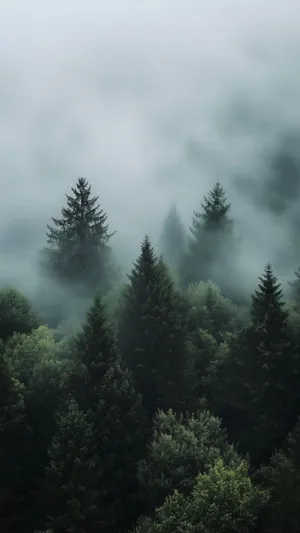 Misty Forest Landscape Wallpaper