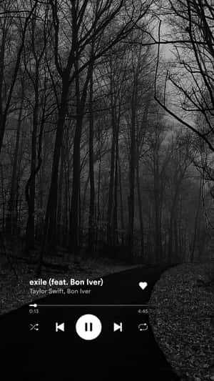 Misty Forest Music Player Interface Wallpaper