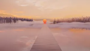 Misty Lake Sunrise.jpg Wallpaper